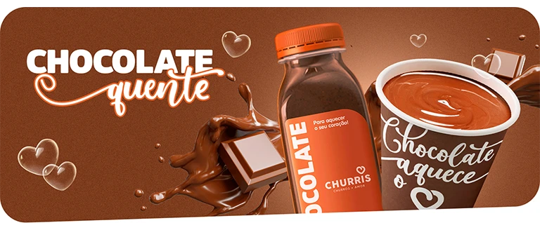 Chocolate quente | Produto da Churris | Churros | Amor | Franquia | Franchise